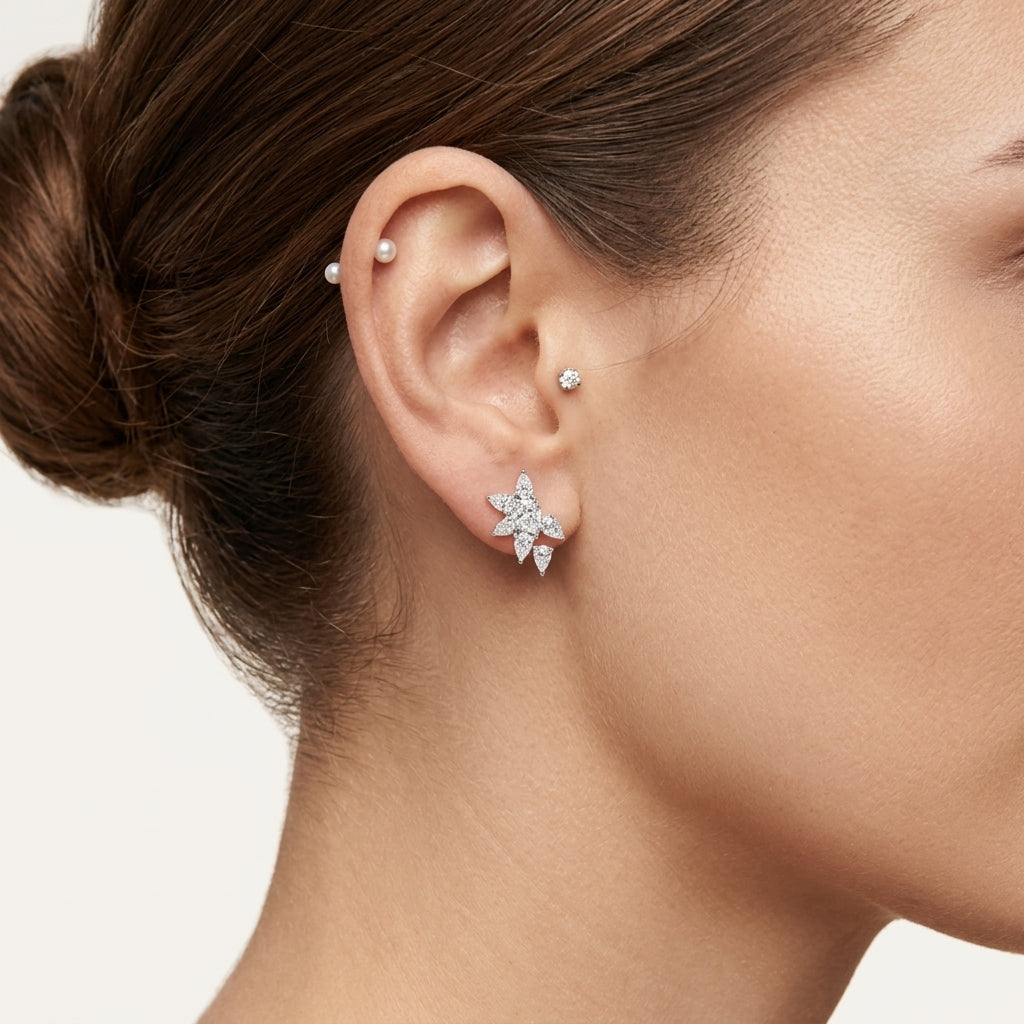 Enchanted Emerald Earring worn by model - Vicenza Miami