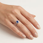 Radiant Diamond Ring White Gold Diamond worn by model - Vicenza Miami
