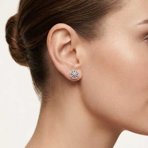Imperial Diamond Earring Diamond IV worn by model - Vicenza Miami