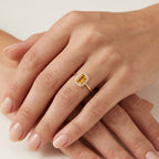 Diamond & Citrine Ring worn by model - Vicenza Miami