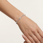 Diamond Flower Station Flex Bangle worn by model - Vicenza Miami