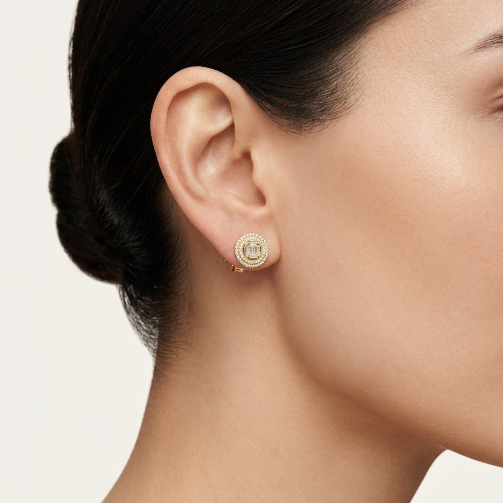 Pristine Diamond Earring Diamond I worn by model - Vicenza Miami