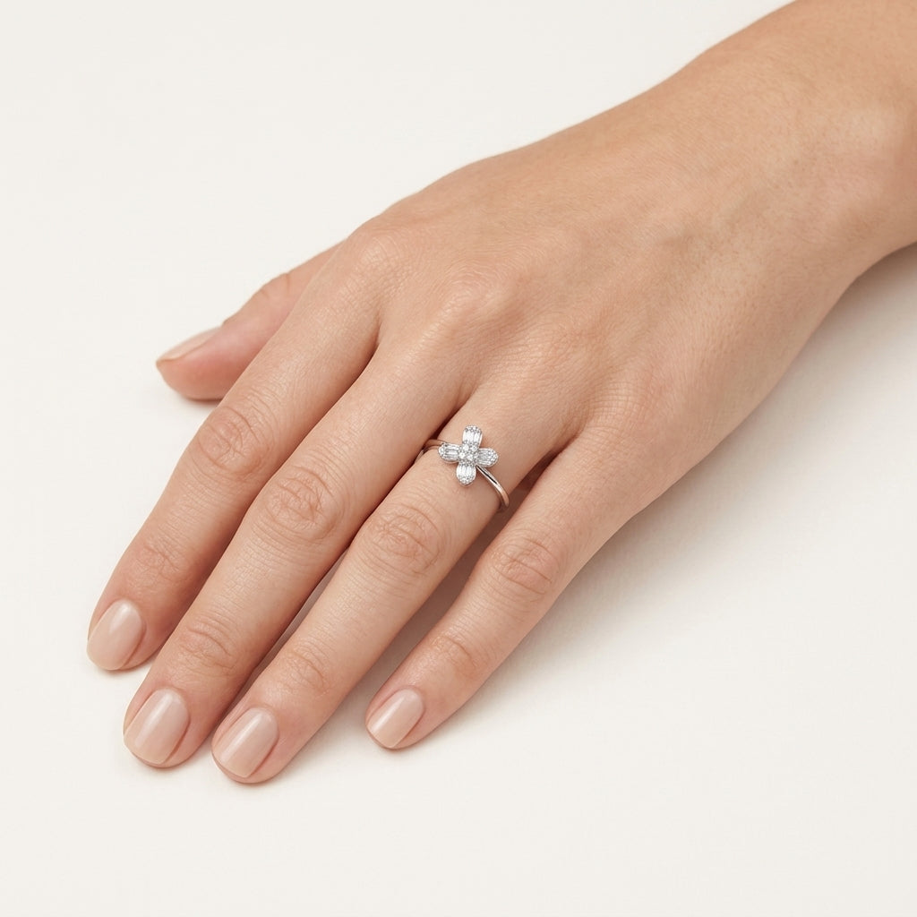 Dainty Ring worn by model - Vicenza Miami