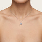 Grand Diamond Pendant White Gold Diamond II worn by model - Vicenza Miami