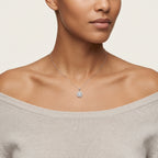 Diamond & Tanzanite Pendant worn by model - Vicenza Miami