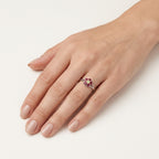 Noble Diamond Ring Gold Ruby worn by model - Vicenza Miami