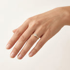 Radiant Diamond Ring Yellow Gold Diamond II worn by model - Vicenza Miami