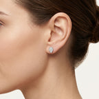 Pear Diamond Stud Earring worn by model - Vicenza Miami