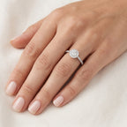 Premier Diamond Ring White Gold Diamond worn by model - Vicenza Miami