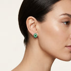 Adorned Diamond & Emerald Earring worn by model - Vicenza Miami