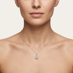 Ornate Diamond Pendant worn by model - Vicenza Miami