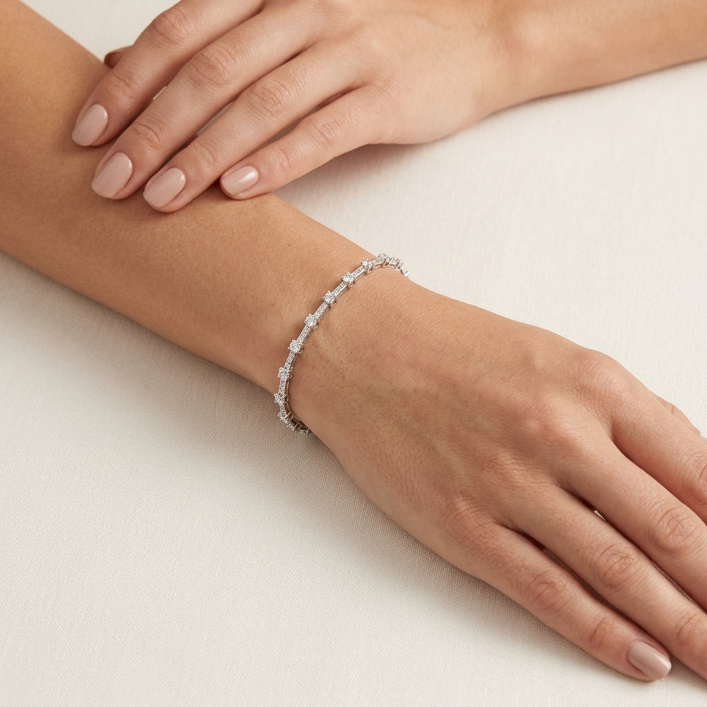 Harmony Diamond Bracelet worn by model - Vicenza Miami
