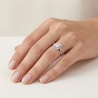 Polished Diamond Ring White Gold Diamond I worn by model - Vicenza Miami