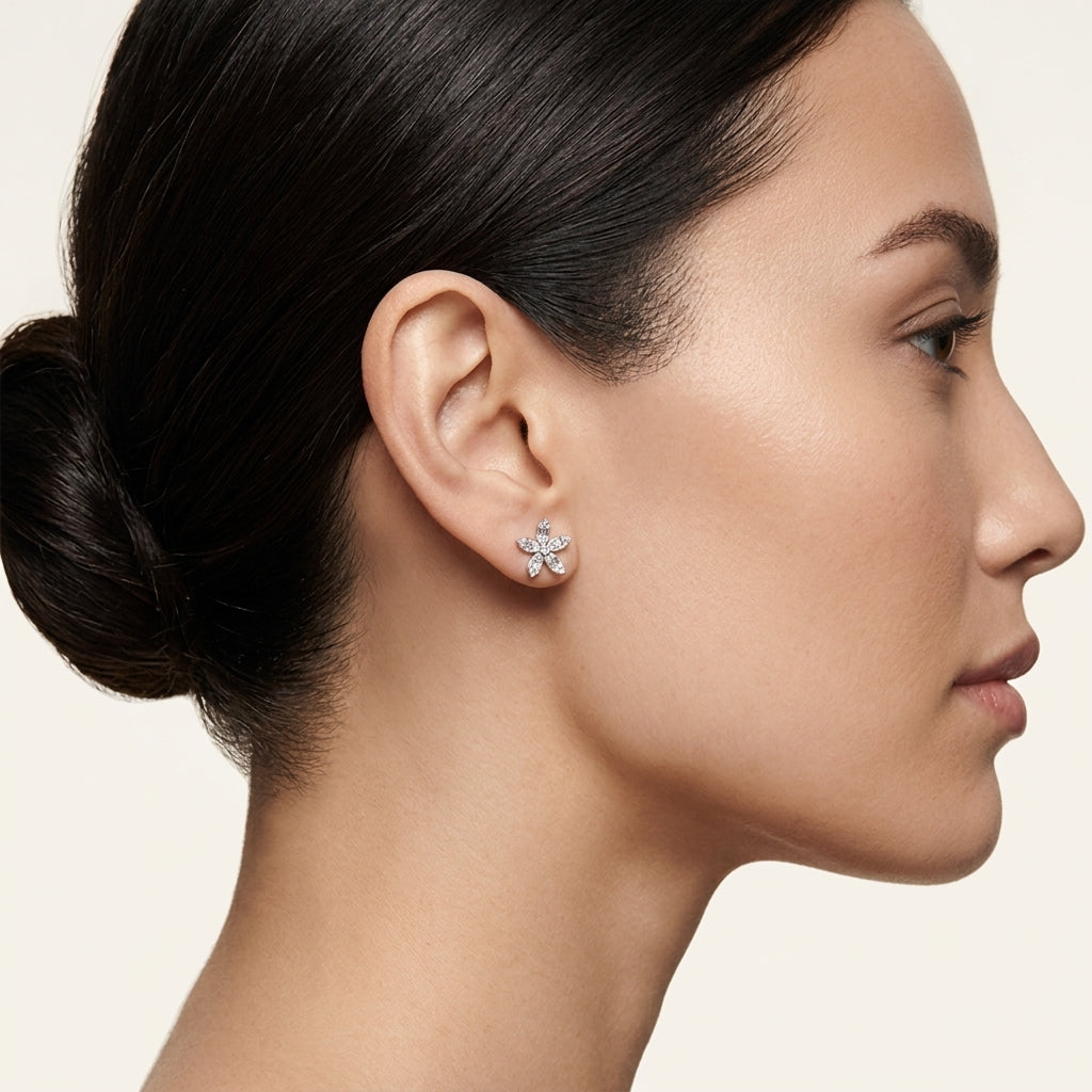 Aura Earring worn by model - Vicenza Miami