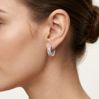 Regal Earring White Gold Diamond II worn by model - Vicenza Miami