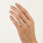 Luxe Diamond Ring White Gold Diamond I worn by model - Vicenza Miami