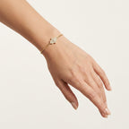 Hamsa Diamond Flex Bangle Yellow Gold worn by model - Vicenza Miami