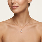 Refined Diamond Pendant worn by model - Vicenza Miami