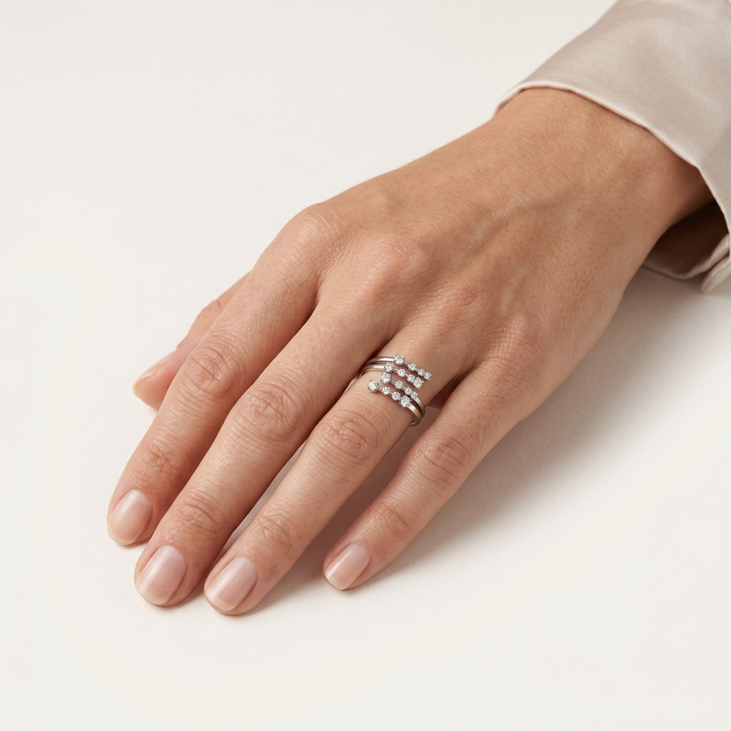 Elegant Ring worn by model - Vicenza Miami