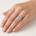 Regal Diamond & Semi precious Ring White Gold Diamond worn by model - Vicenza Miami