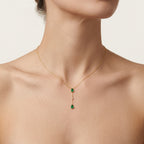 Pristine Emerald Necklace worn by model - Vicenza Miami