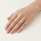 Pear Diamond Wave Ring worn by model - Vicenza Miami