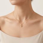 Girl With Handle Diamond Pendant worn by model - Vicenza Miami
