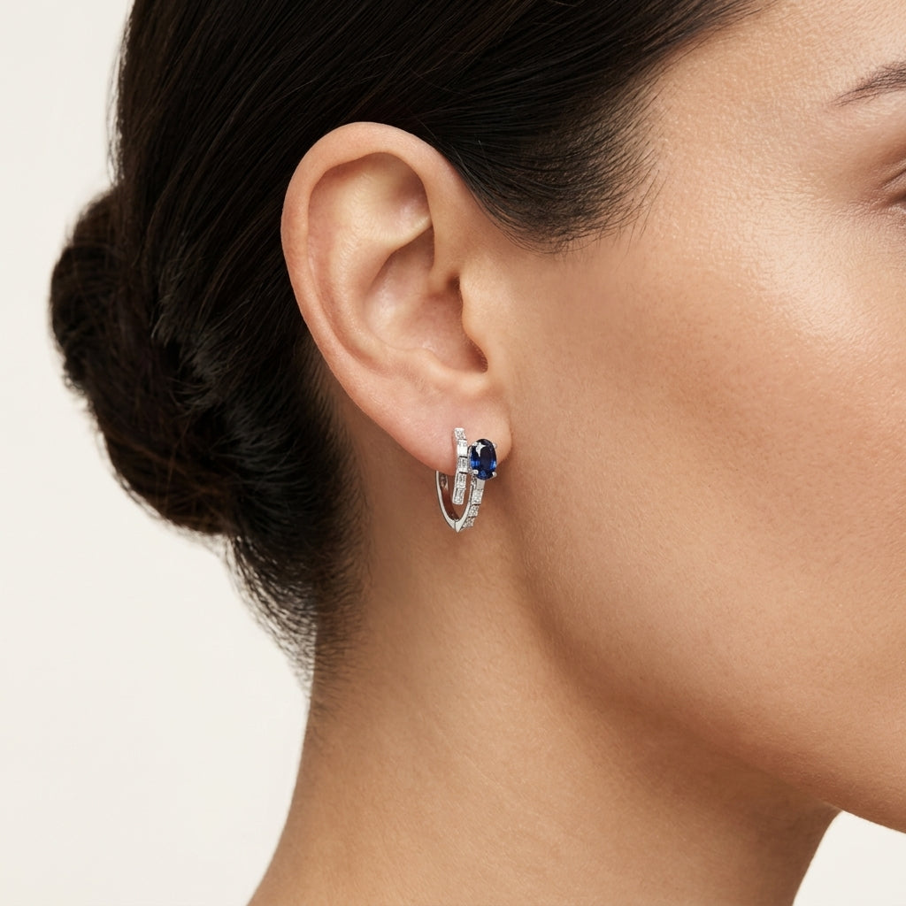 Ornate Earring worn by model - Vicenza Miami