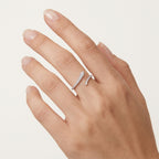 Pristine Snake Diamond Ring worn by model - Vicenza Miami