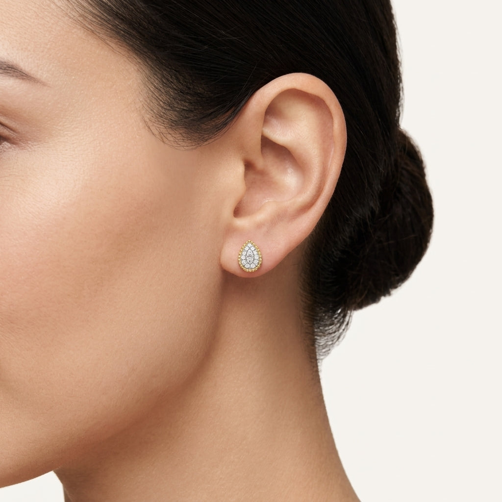 Statement Brilliant Diamond Earring worn by model - Vicenza Miami