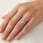 Adorned Diamond & Semi precious Ring worn by model - Vicenza Miami
