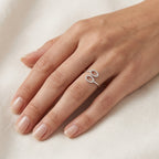 Petite Bypass Diamond Ring worn by model - Vicenza Miami