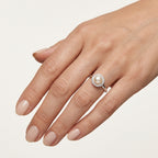 Elegant Diamond Ring White Gold Diamond worn by model - Vicenza Miami