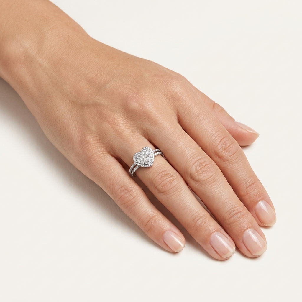 Polished Ring worn by model - Vicenza Miami