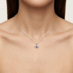 Opulent Sapphire Pendant worn by model - Vicenza Miami
