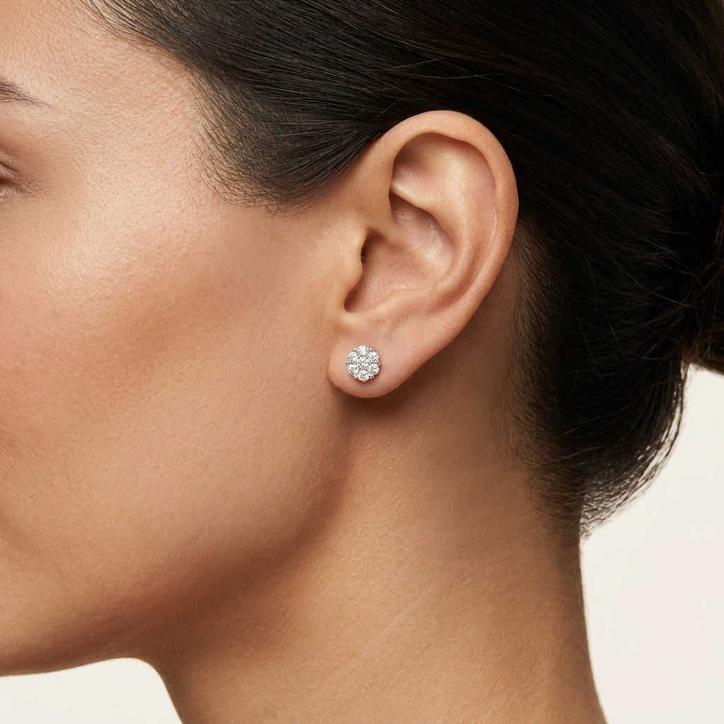 Statement Diamond Earring Diamond II worn by model - Vicenza Miami