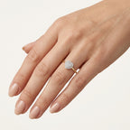 Majestic Diamond Ring Yellow Gold Diamond worn by model - Vicenza Miami