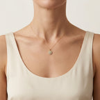 Signature Diamond Pendant Yellow Gold Diamond I worn by model - Vicenza Miami