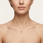 Petite Open Heart Pendant worn by model - Vicenza Miami
