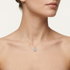 Gleaming Diamond Pendant worn by model - Vicenza Miami