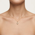 Opulent Diamond Pendant Yellow Gold Diamond II worn by model - Vicenza Miami