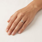 Classic Diamond Ring Yellow Gold Diamond worn by model - Vicenza Miami